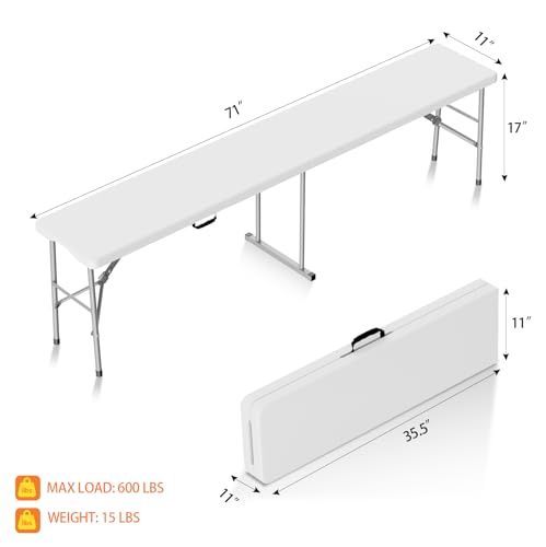 White 6 ft Folding Plastic Bench 2 Pack P29343