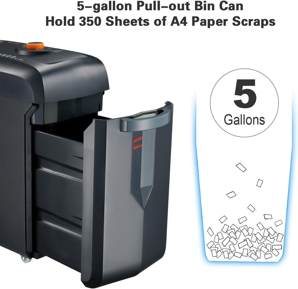 14-Sheet Cross-Cut Heavy Duty Paper and Credit Card Shredder with 5 Gallons Pullout Basket W46132