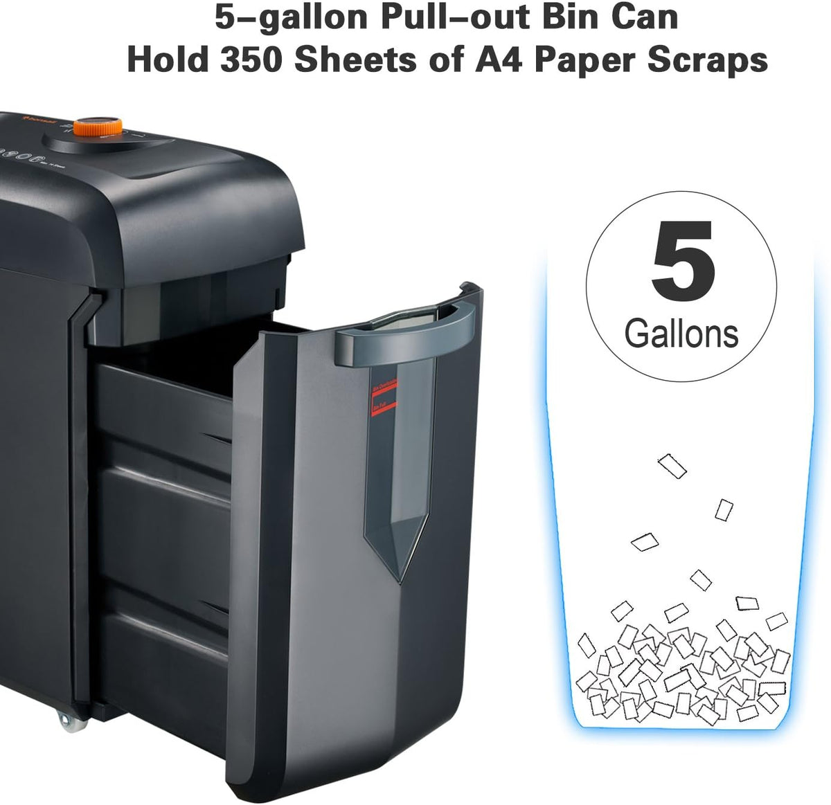 14-Sheet Cross-Cut Heavy Duty Paper and Credit Card Shredder with 5 Gallons Pullout Basket W46132