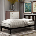 Espresso Twin Wood Platform Bed with Headboard A185730