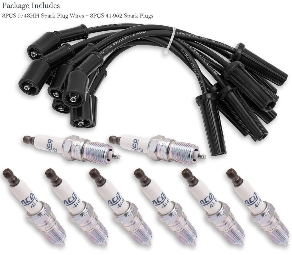 Spark Plug Wires Set and Spark Plugs 16 PCS Pack of 2 I35029
