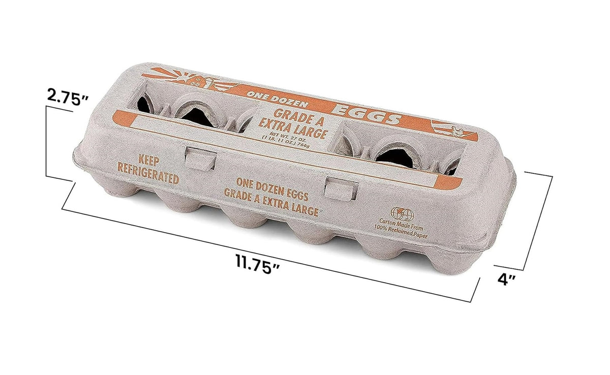Printed XL Pulp Egg Cartons 12 Count Pack of 25 L658008
