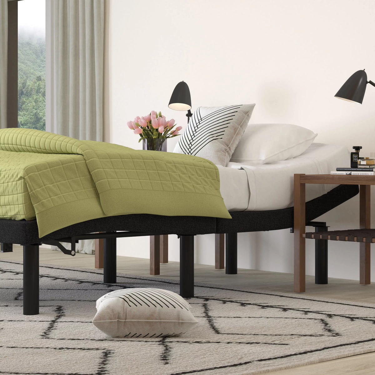 Black Twin XL Adjustable Bed Frame with Wireless Remote M919992