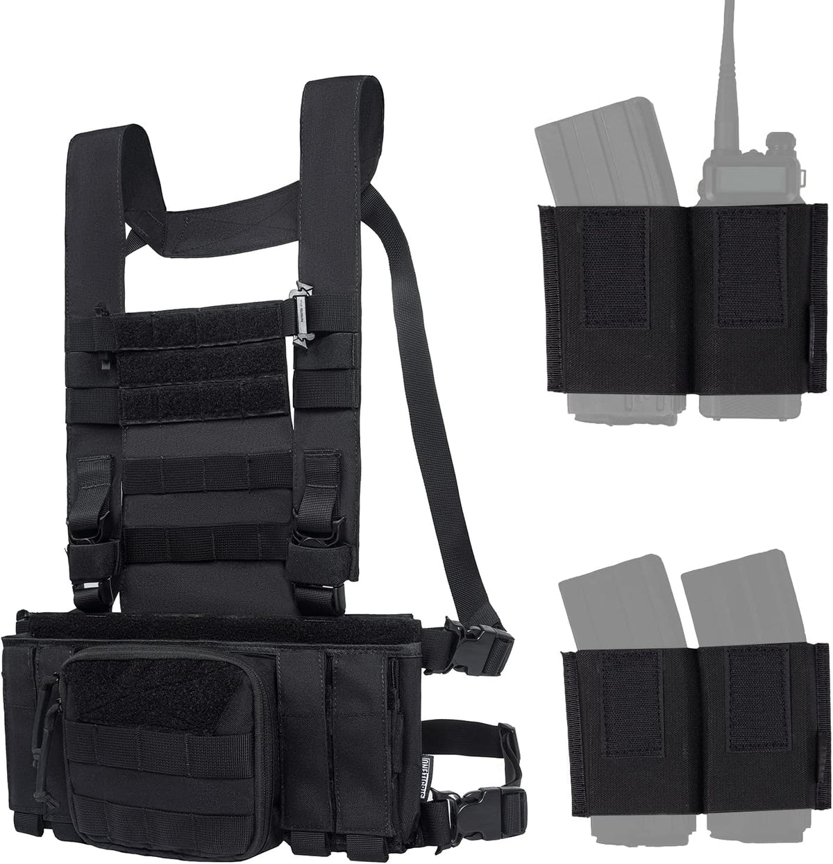 MOLLE Tactical Chest Rig with H Harness & Mag Pouch H4600