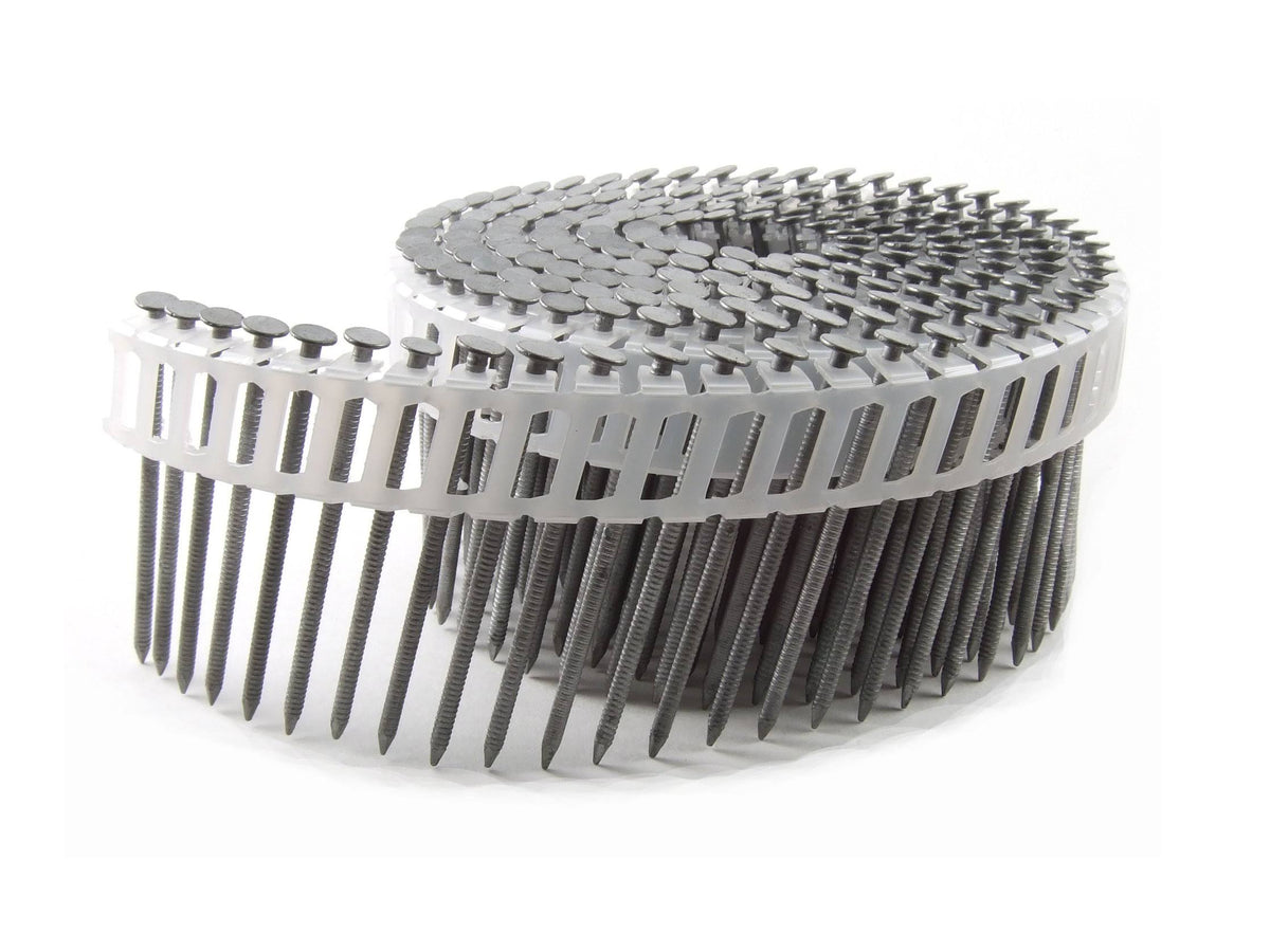 Round Head Hot Dip Galvanized Ring Shank Plastic Collated Coil Nails A8048