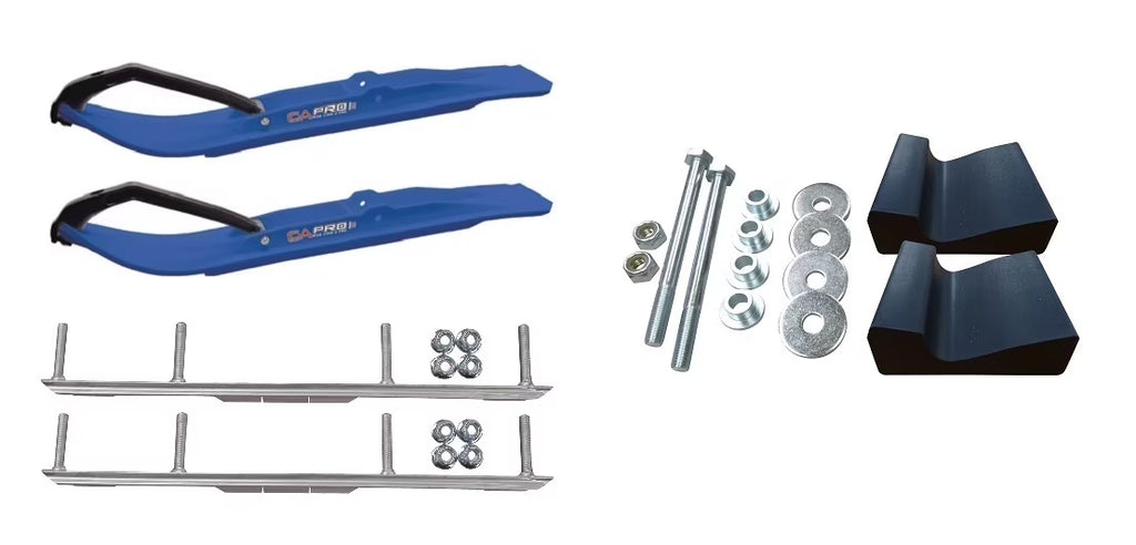 Blue XT Snowmobile Skis with 4.5" Shaper Bars Complete Kit M72483