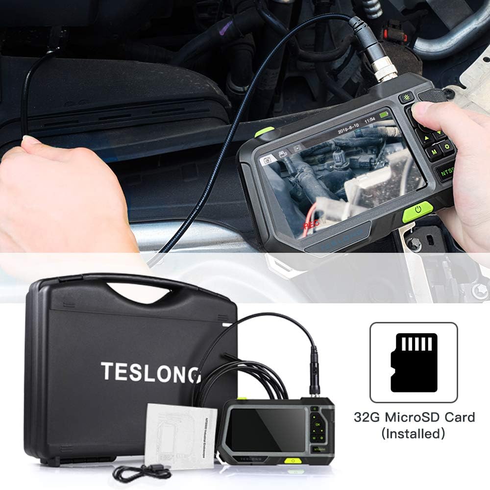 Industrial Borescope Inspection Camera with 5inch 720P HD Screen, 16.5ft E5854