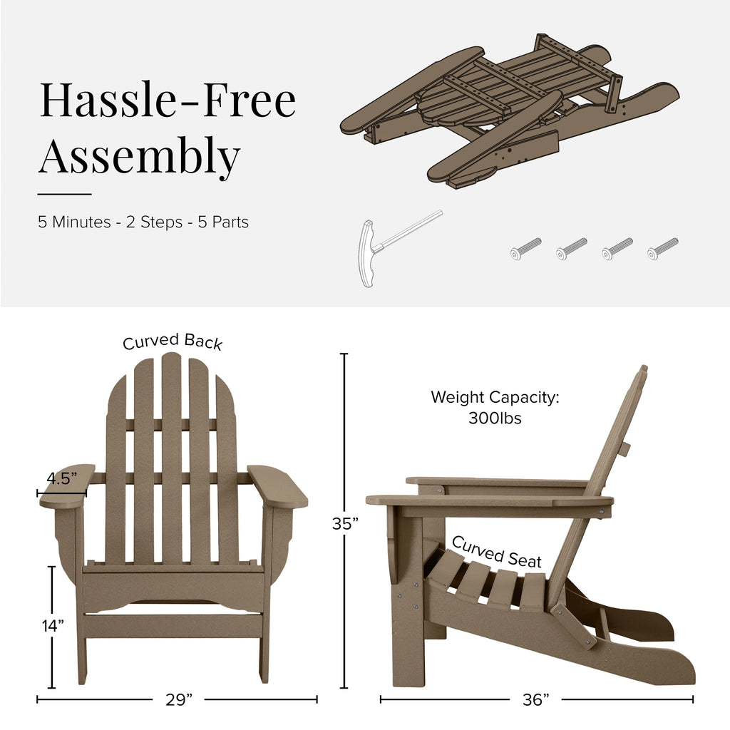Oversized All-Weather Adirondack Chair E4212