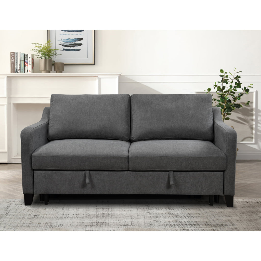 3 in 1 Convertible Queen Sleeper Sofa Bed Dark Grey S924