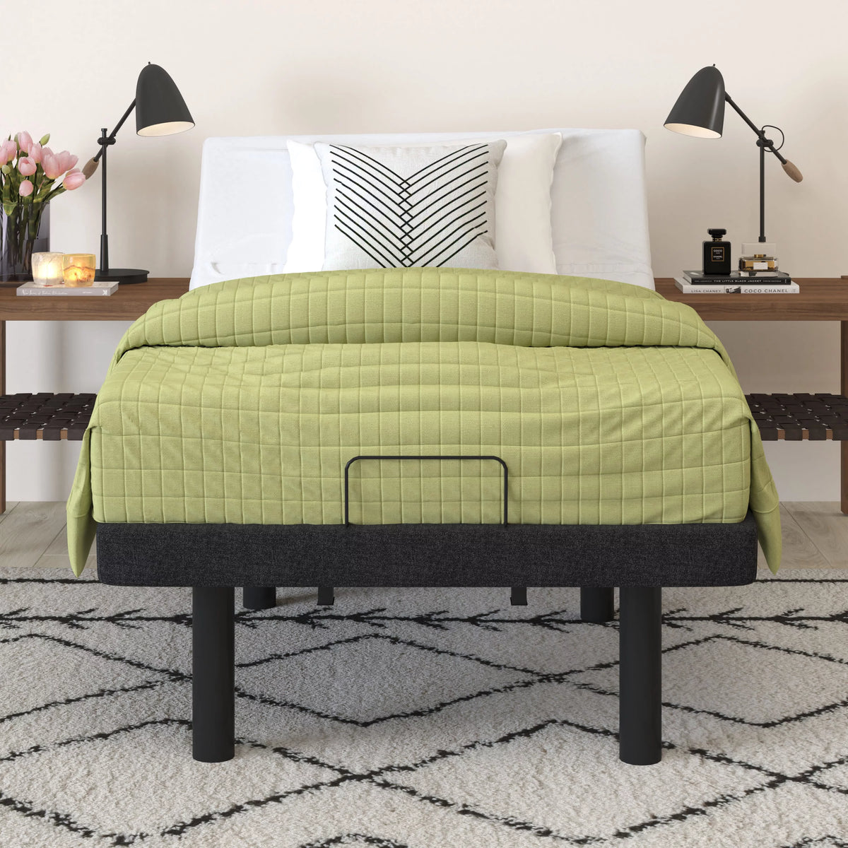 Black Twin XL Adjustable Bed Frame with Wireless Remote M919992