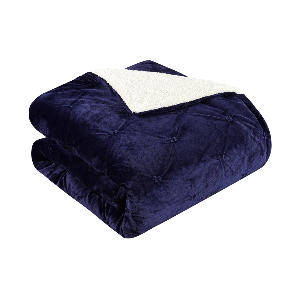 Navy 3 Piece Queen Comforter Set W444