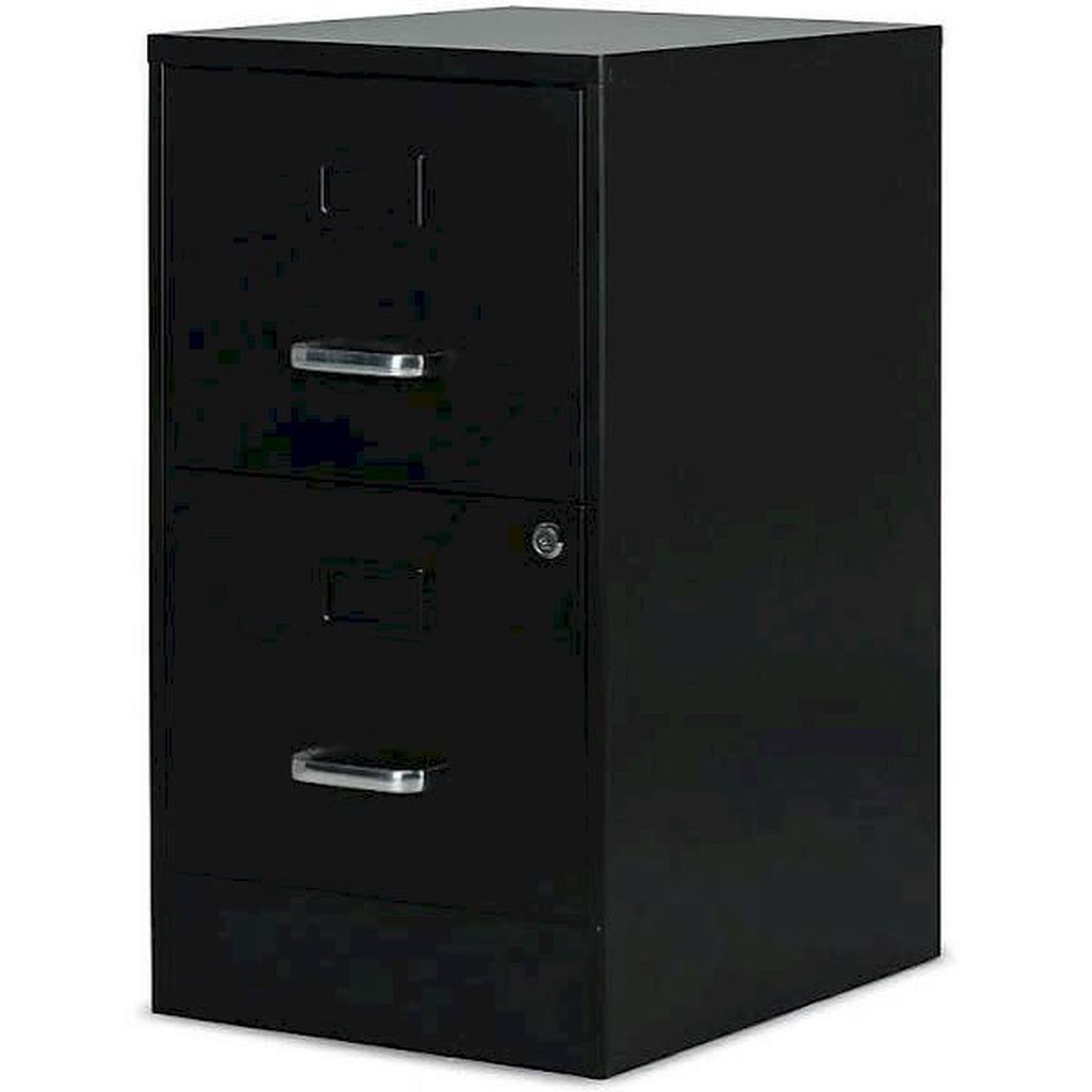 2-Drawer Vertical File Cabinet Locking Letter Black I145694