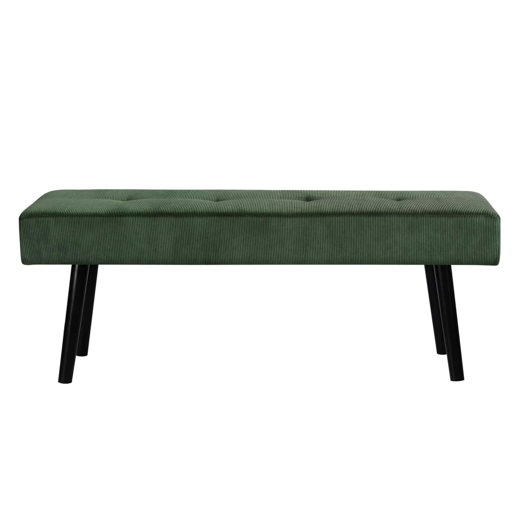 Modern Entryway Bench Corduroy Seat Green Z37090