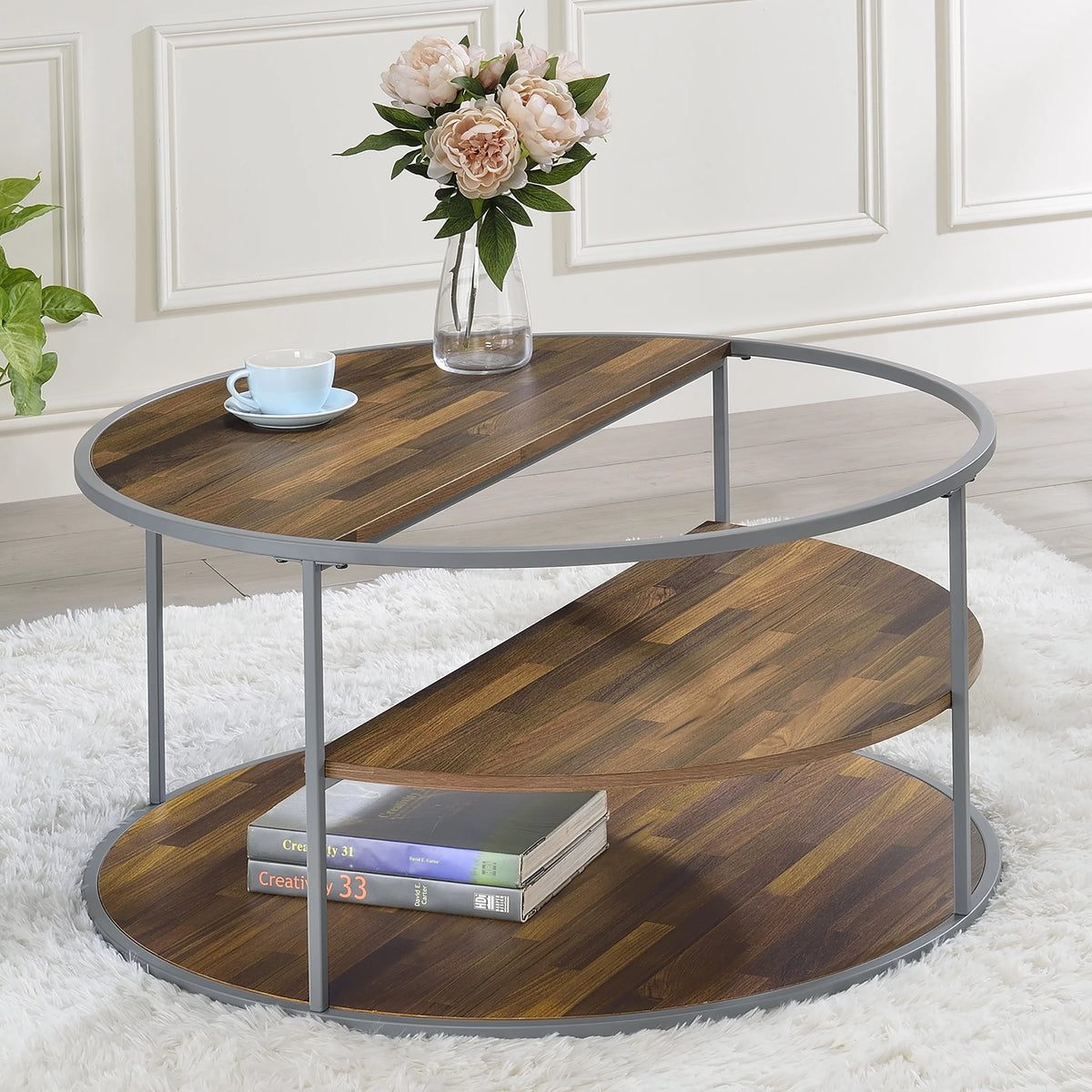 2-Piece Gray Coffee Table Set D477
