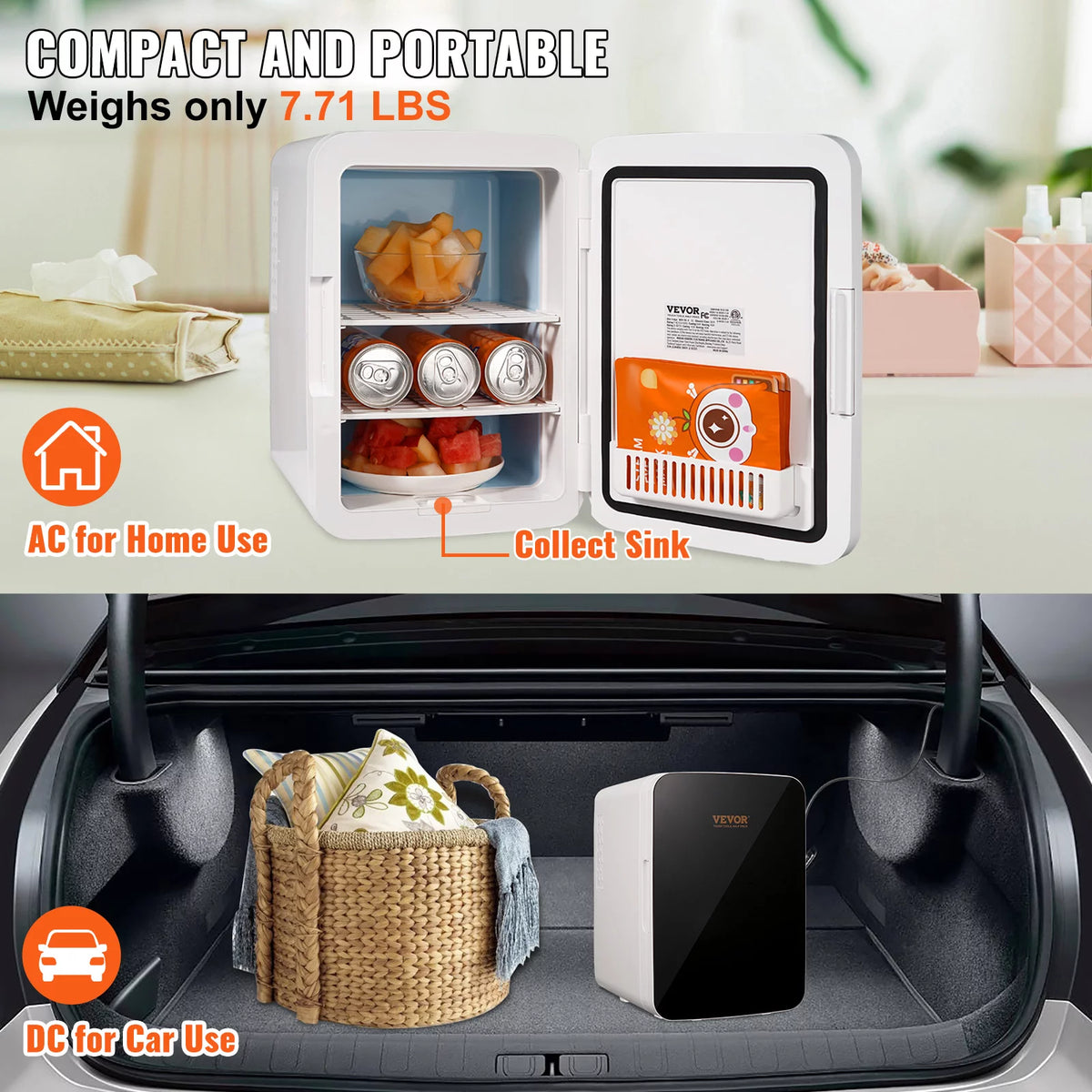 10L 12 Cans Portable Cooler Warmer Mini Fridge D675