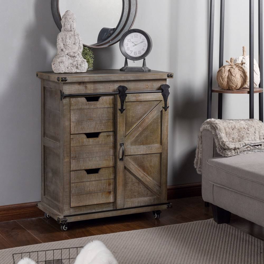 3-Drawer Driftwood Grey Side Cabinet A645950