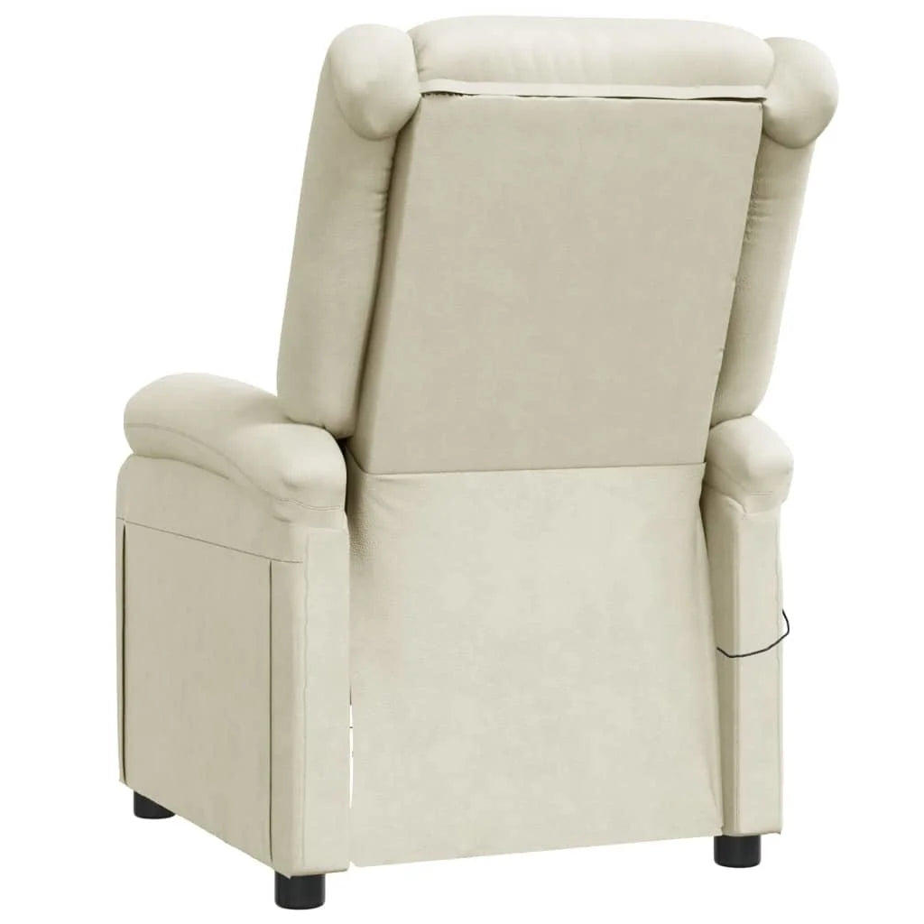 Cream White Faux Leather Massage Chair S23099