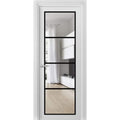 White Silk Clear Glass Single French Door Q64181