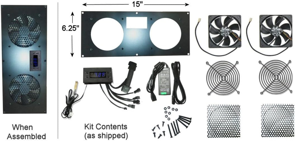 Programmable Thermostat Cooling Kits, Metal, Dual 80mm, Pack of 2 G1322