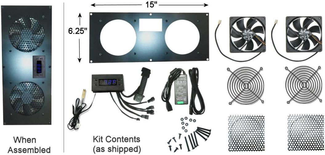 Programmable Thermostat Cooling Kits, Metal, Dual 80mm, Pack of 2 G1322