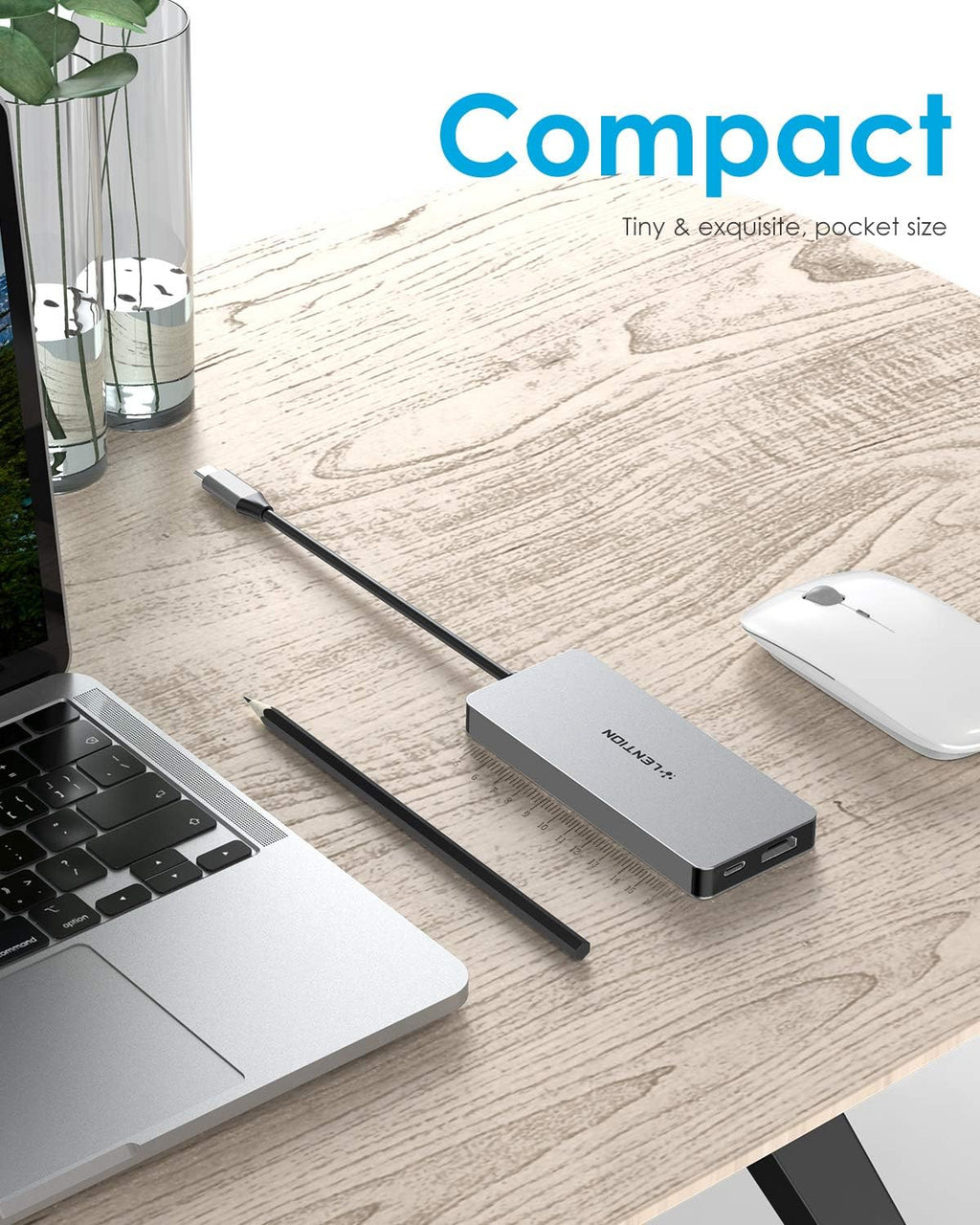 USB C Dual HDMI Hub with 4X USB 3.0, 2X 4K HDMI and 100W Type C Charging Adapter, Space Gray, Pack of 2 I856133