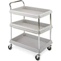 Polymer Utility Cart with 4 Swivel Casters, 3 Shelves, 400 lb. Total Capacity V89080