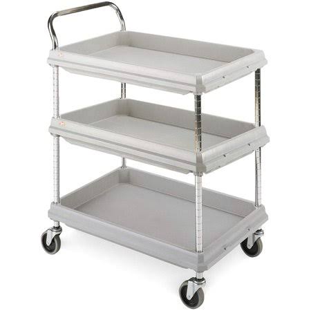 Polymer Utility Cart with 4 Swivel Casters, 3 Shelves, 400 lb. Total Capacity V89080