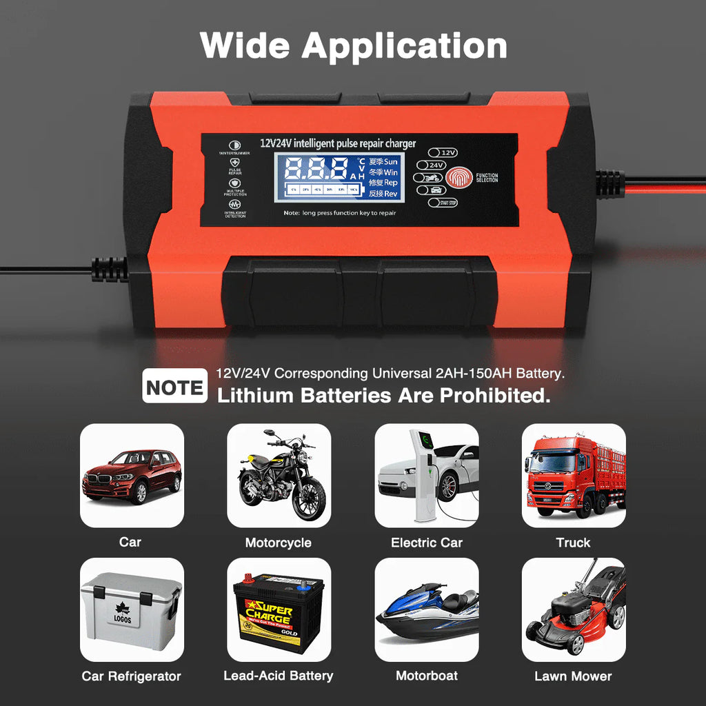 12V/10A 24V/5A Car Battery Charger with LCD Display F27259