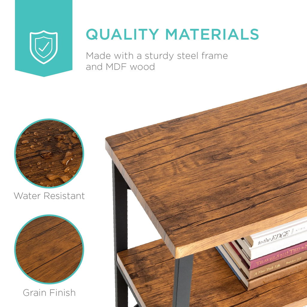 Rustic 3-Tier Console Table with Non-Scratch Feet R56380