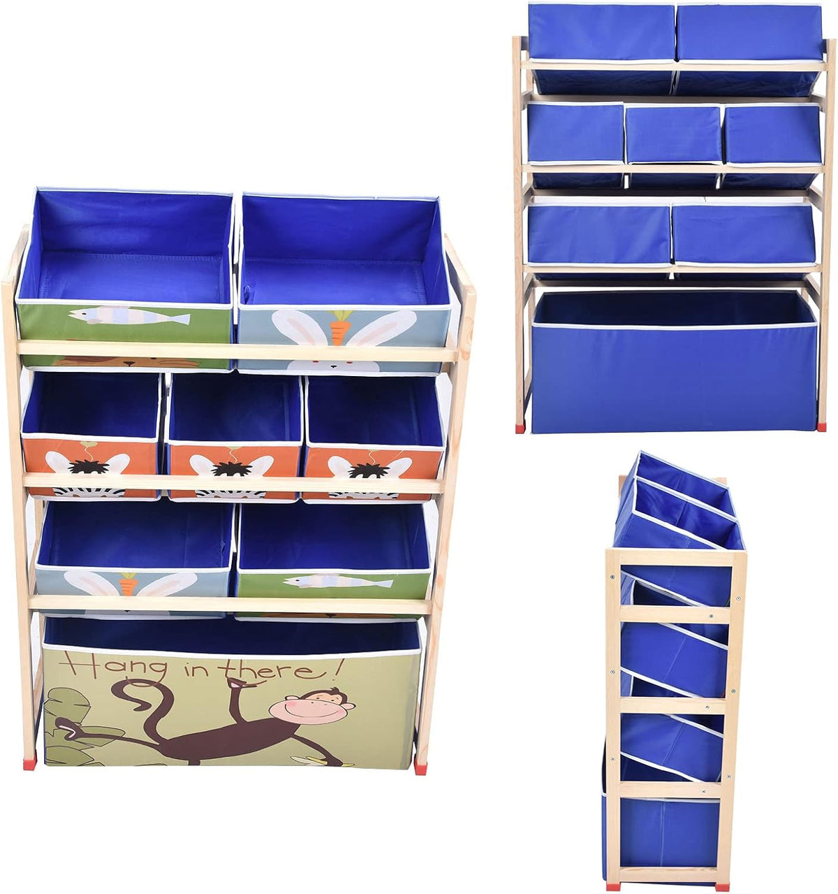 Toy Storage Cabinet with 8 Removable Fabric Bins B47351