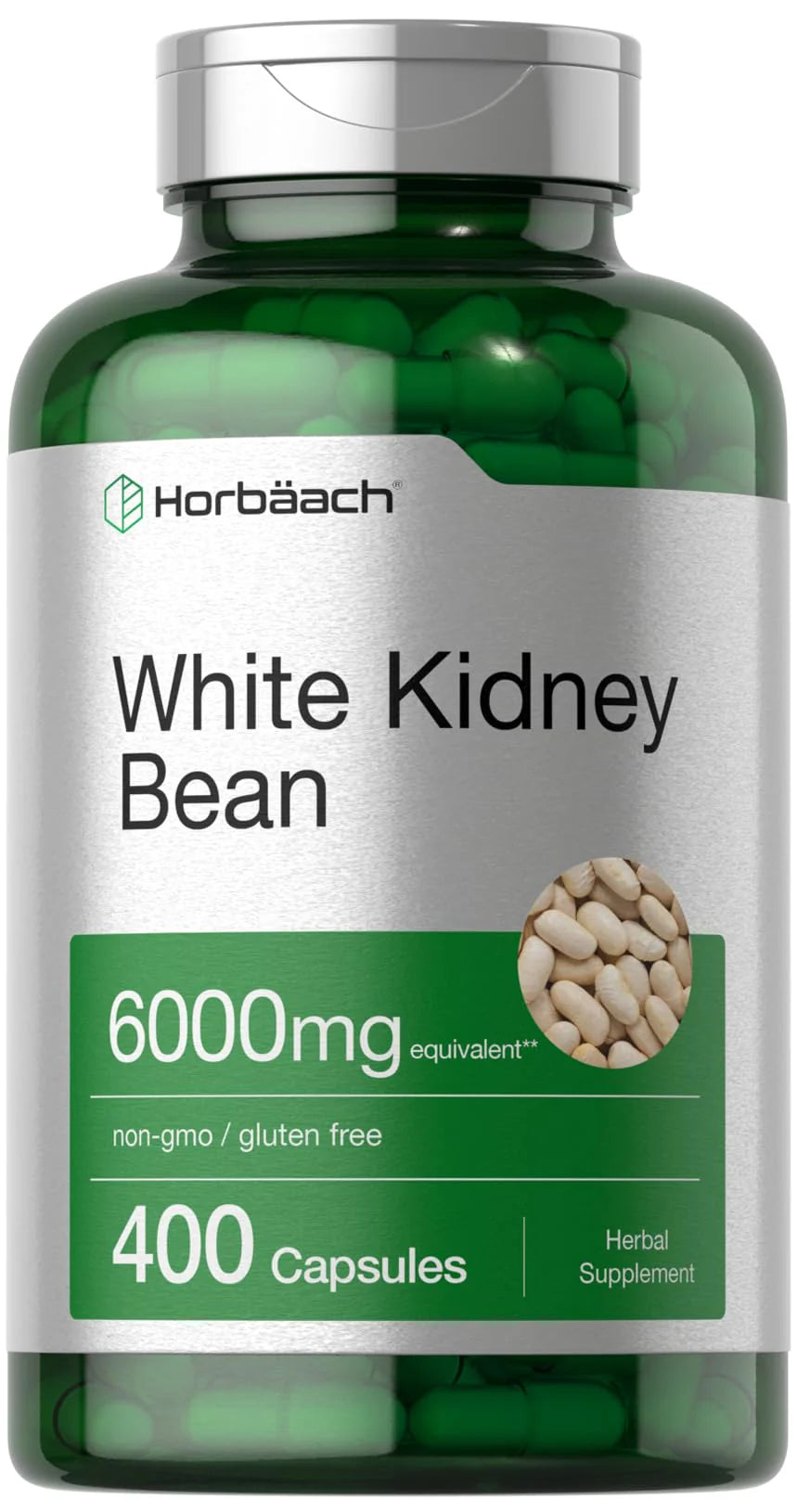 White Kidney Bean Extract Capsules 6000mg 400 Count Non-GMO Gluten Free M128