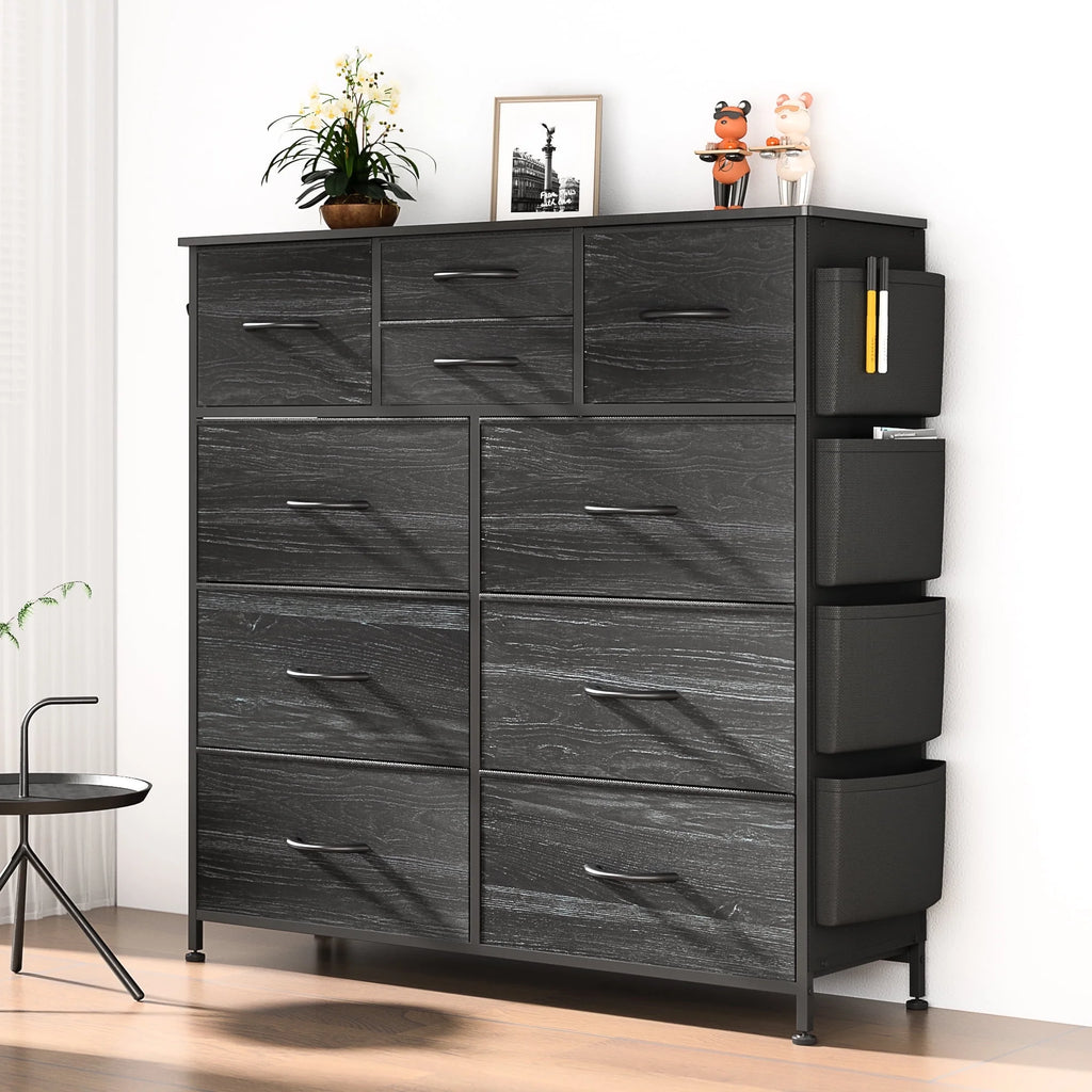 Brown 10 Drawer Fabric Dresser M84074