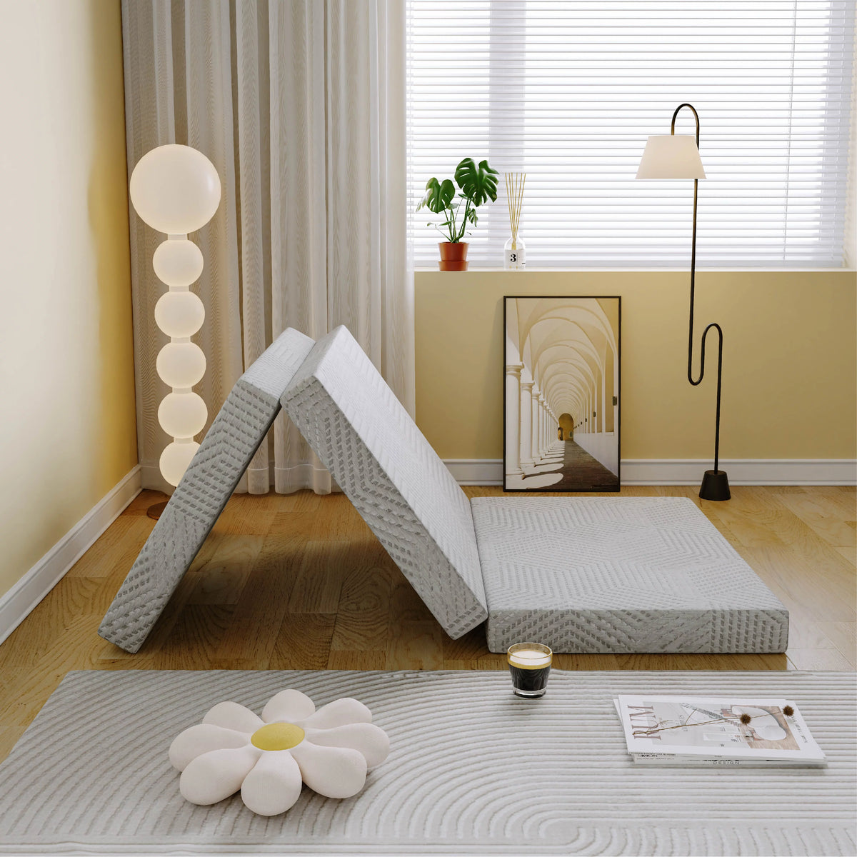 4 inch Tri Folding Memory Foam Mattress A427637