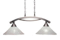 2 Light 33 inch Island Light in Brushed Nickel with Italian Ice Glass H273