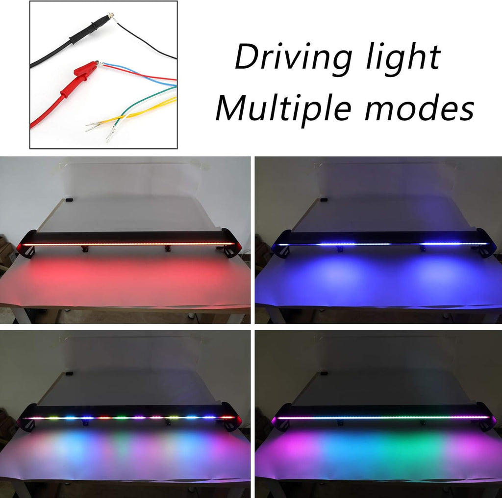 Adjustable Aluminum Rear Trunk Wing Spoiler With LED A7346