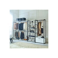 White Freestanding Wood Closet System with Metal Frame I14575
