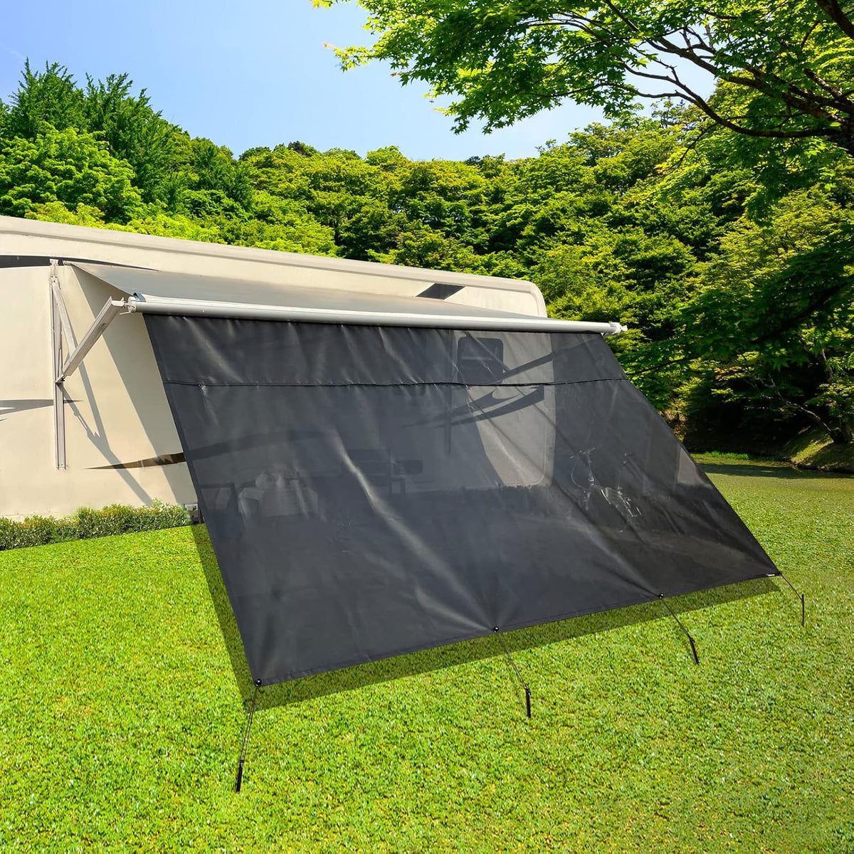 RV Awning Shade Screen with Zipper 9'X15'3'' G4108