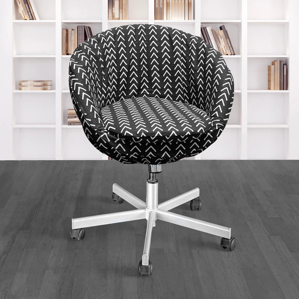 Boho Mudcloth Black Arrow Chair Slip Cover H4534