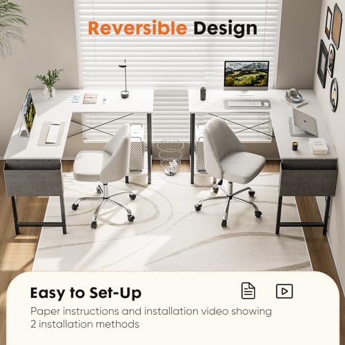L Shaped 50 Inch Black Computer Desk with CPU Stand K934520