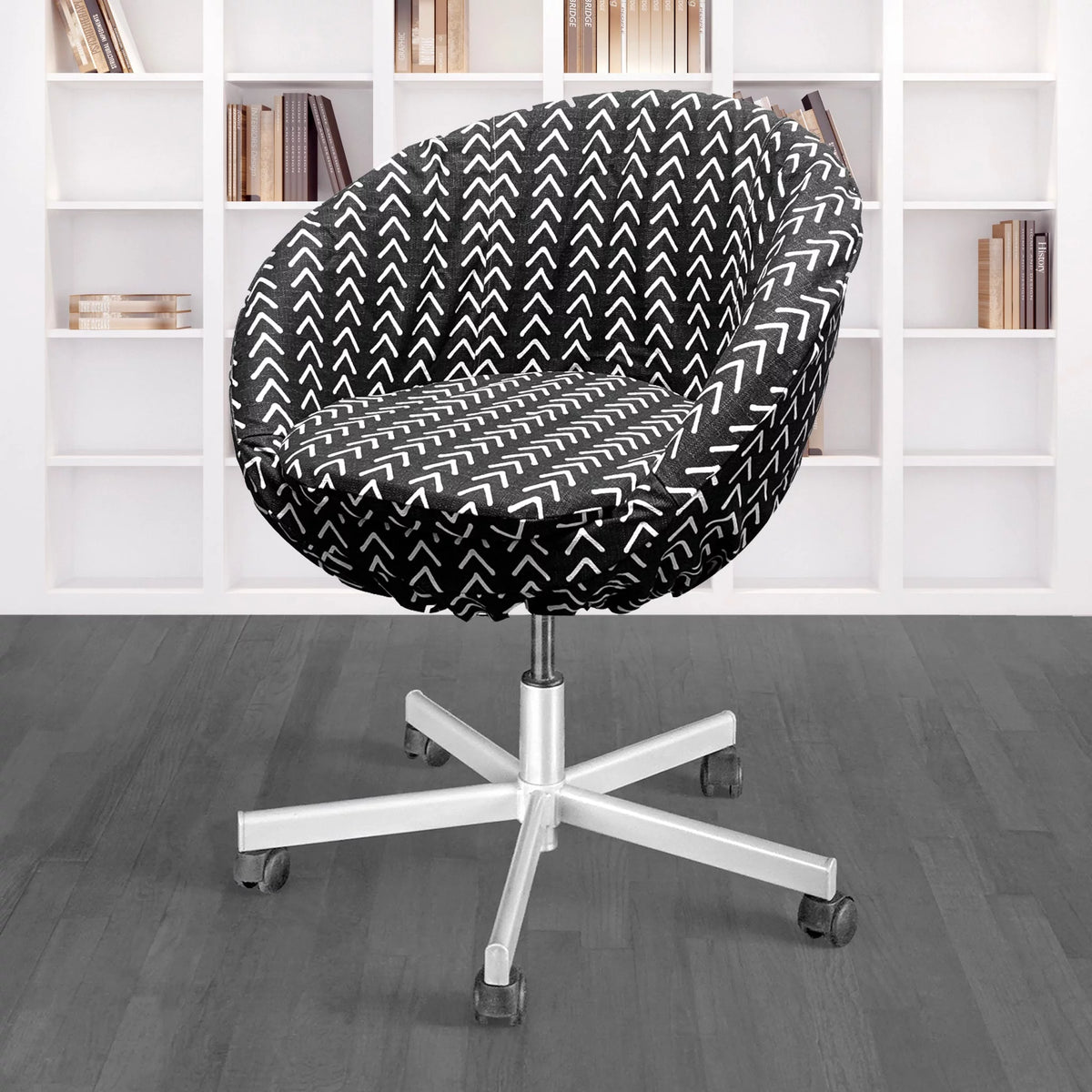 Boho Mudcloth Black Arrow Chair Slip Cover H4534