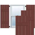 Cottage Red Exterior Wood Shutters Pair O137881
