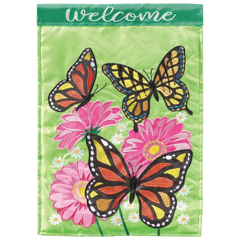 Butterflies & Flowers Polyester Garden Flag V559746