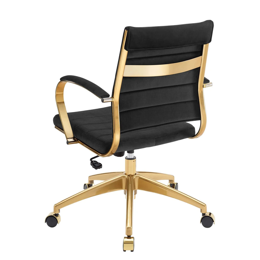 Black Velvet Computer Work Desk Chair I5622