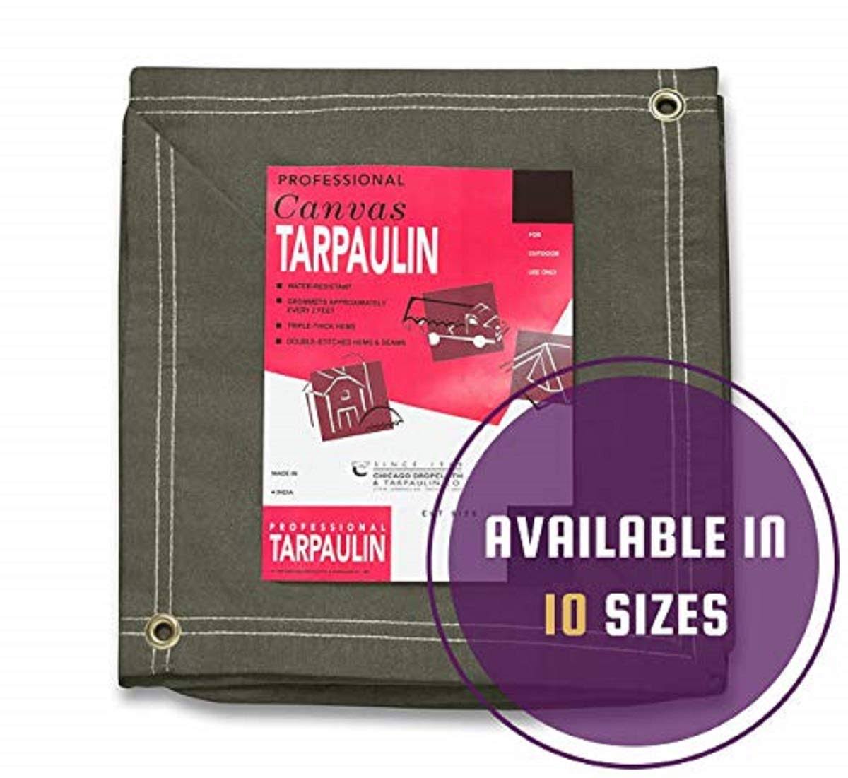 Olive Drab Canvas Tarpaulin 8 by 10 Feet A78258
