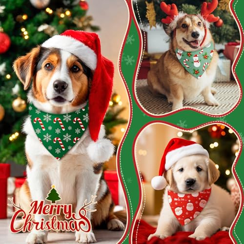 100 Pcs Red Plaid Dog Bandanas G3806