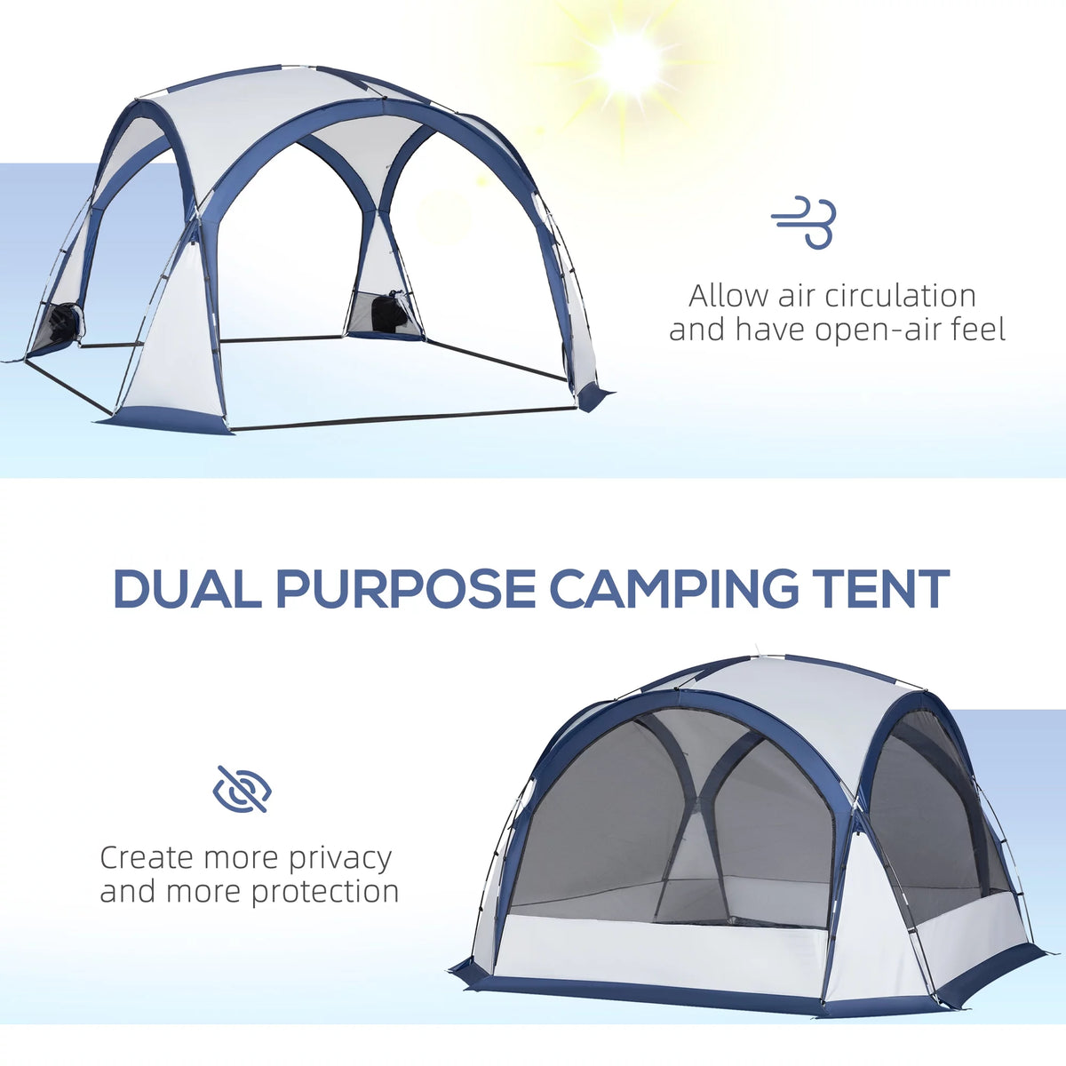 Camping Tent for 6-8 Persons with Carry Bag H890763