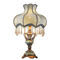 European Table Lamp Victorian Desk Lamp Handmade Fabric Lampshade Resin Lamp Body V217491