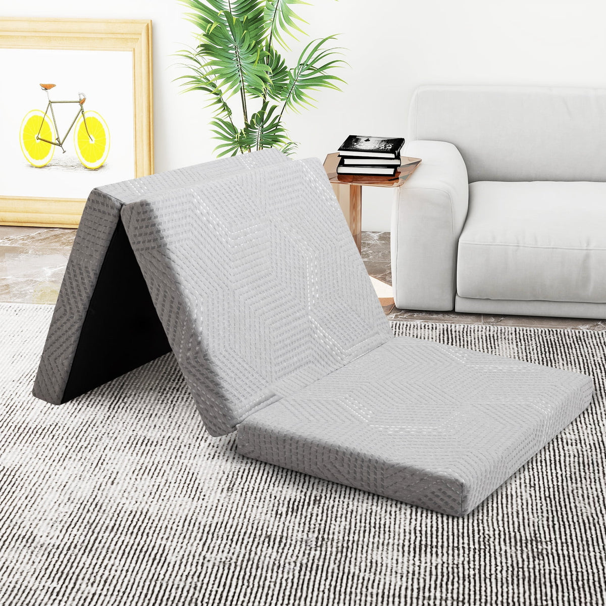 4 Inch Tri Folding Memory Foam Mattress F944