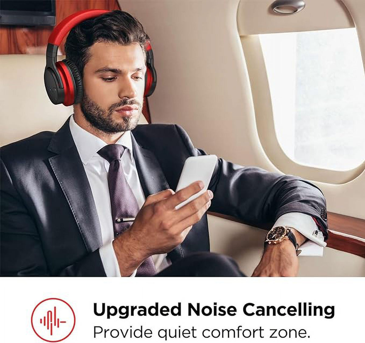 Open Box Active Noise Cancelling Over Ear Bluetooth Headphones I2655