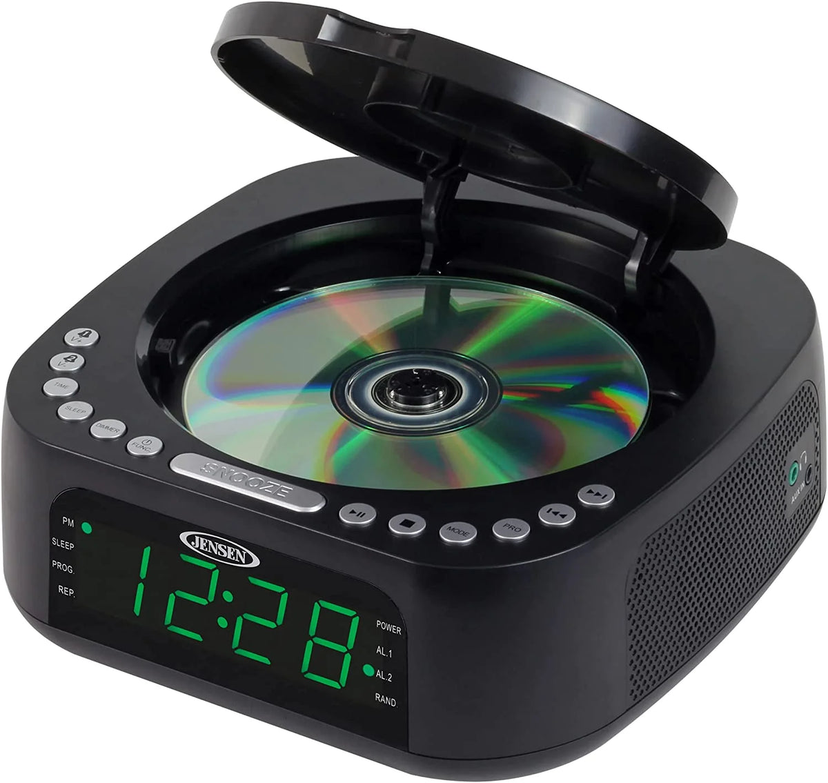 CD Player Tabletop Stereo Dual Alarm Clock Digital FM Radio D9073